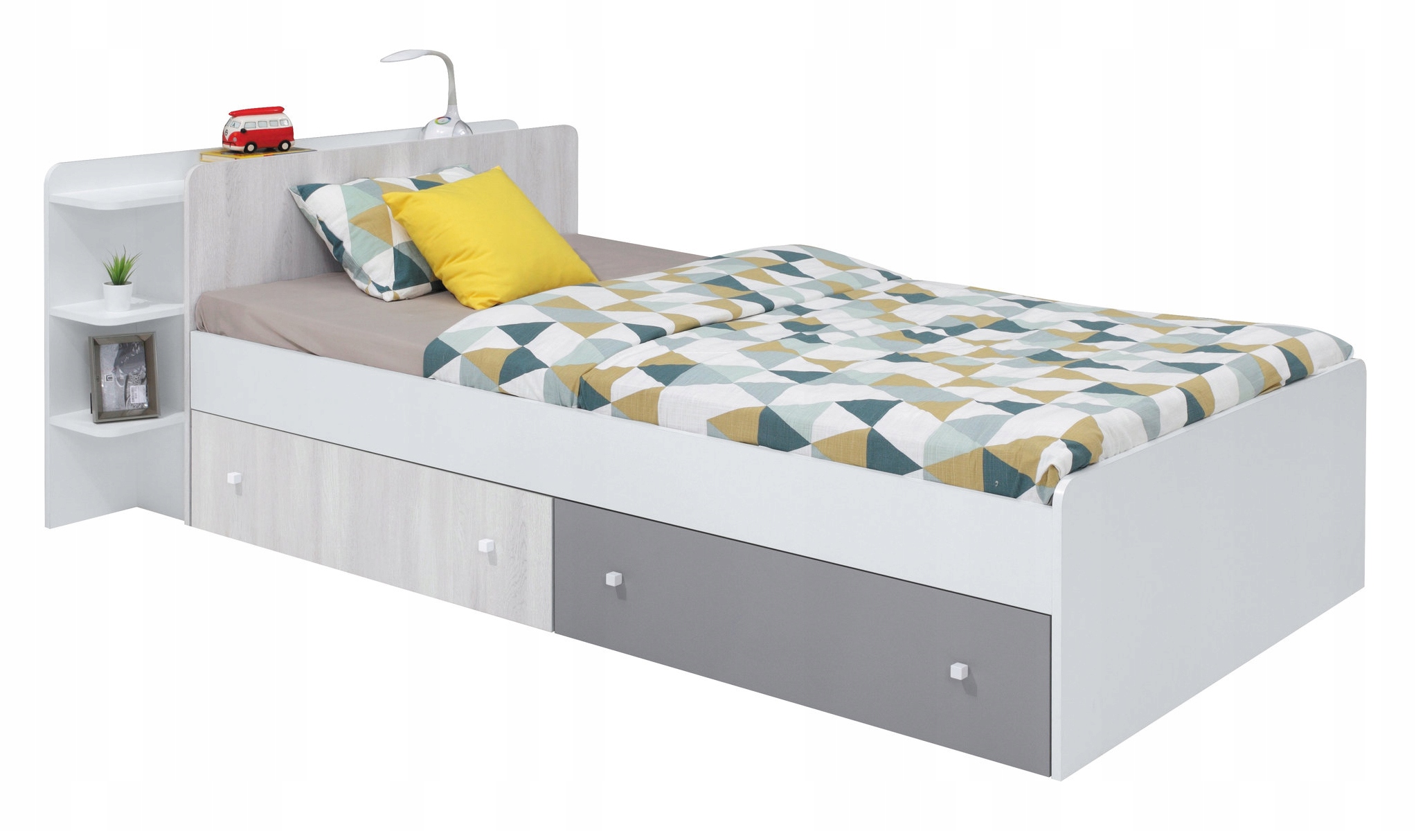 Łóżko system młodzieżowy COSMO 13 biały dąb szary