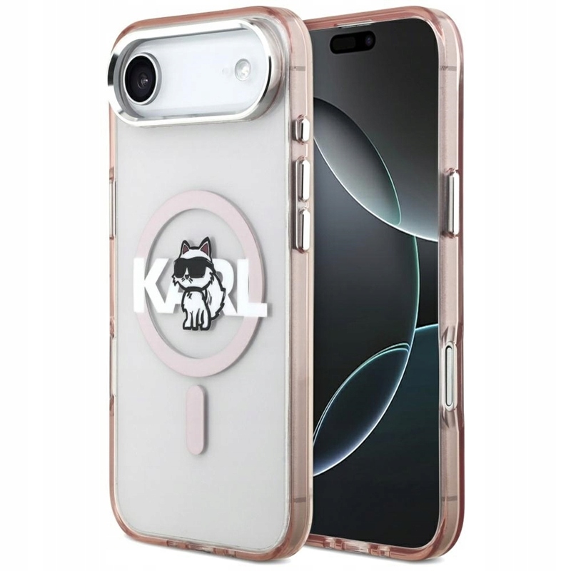 Karl Lagerfeld IML Choupette Sketch Logo MagSafe – Pouzdro pro iPhone Air (růžové)