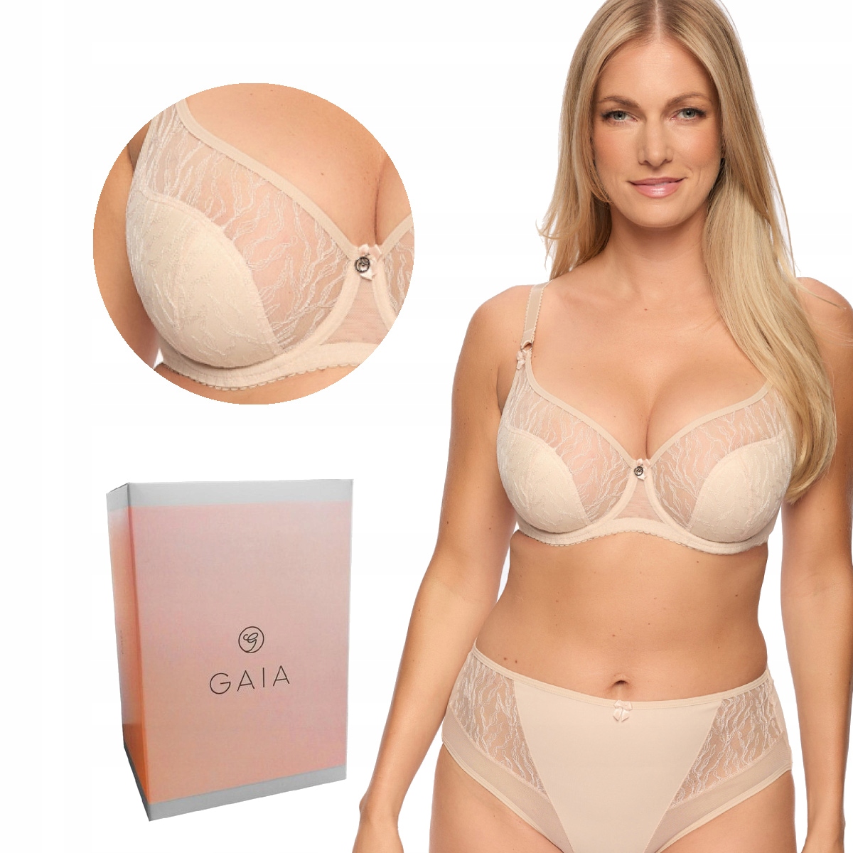 Podprsenka s krajkou Semi-Soft Sabina 1301 polovyztužená béžová 70J