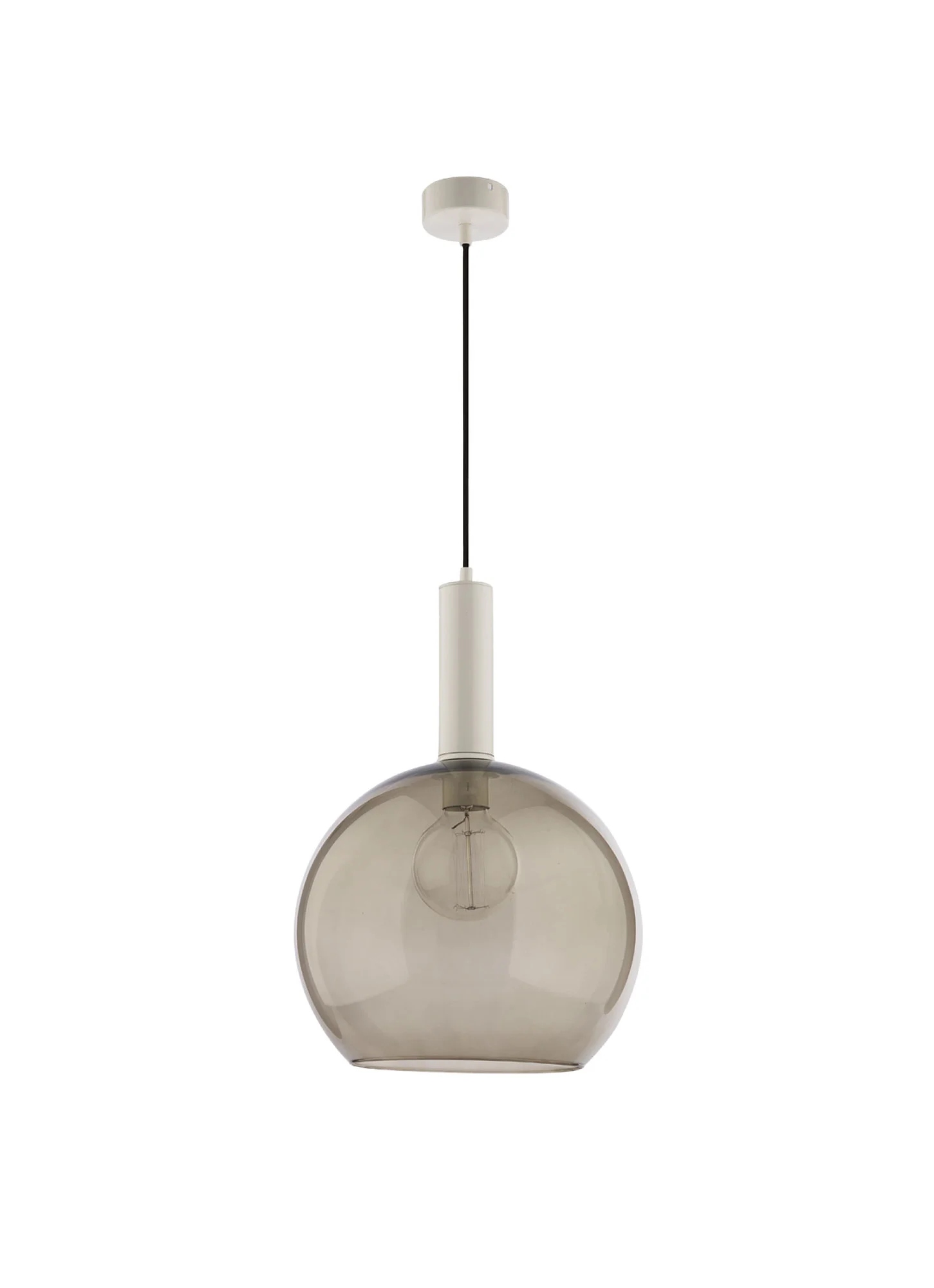 Jupiter Minimalistická závesná lampa biela dymová Ø30 cm E27