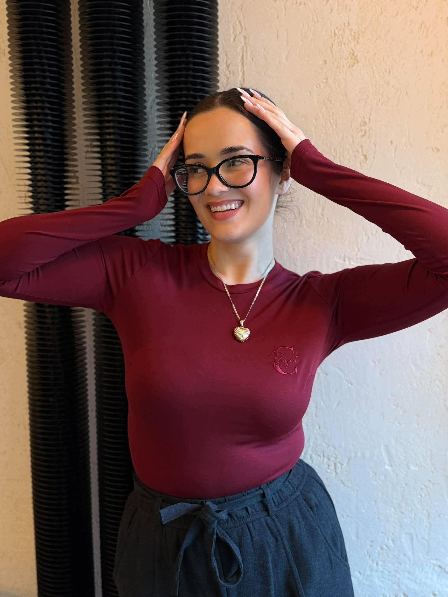 Royal Club Basic Halenka S Logem, Výstřih Pod Krk, Barva Burgundská 3 (L/XL)