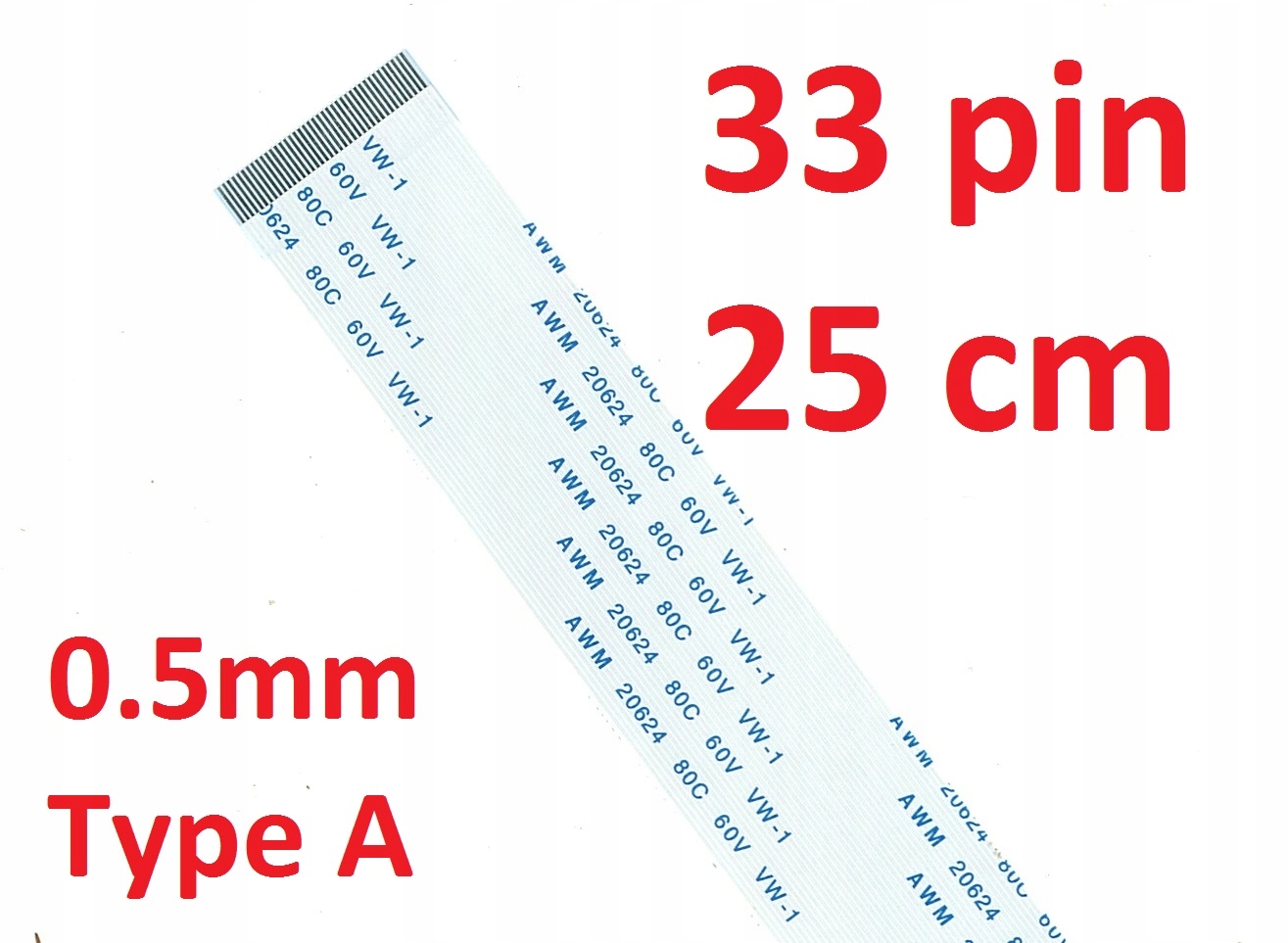 Taśma Flex Fpc Ffc VW-1 Awm 20624 80C 60V 25cm 33P