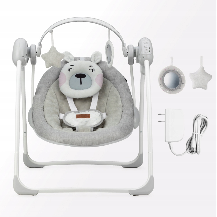 LEŻACZEK BUJACZEK ELEKTRYCZNY HUŚTAWKA - MoMi LISS RÓŻOWY - ZABAWKI MELODIE Marka MoMi