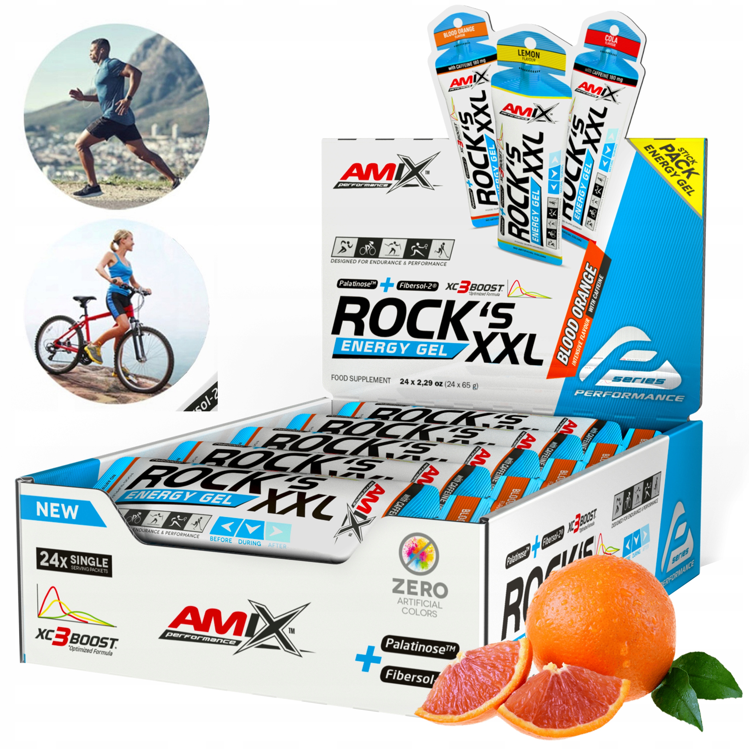 Kondicionéry pro výkonnost a kondici – Energetické Gely s kofeinem Amix Rocks