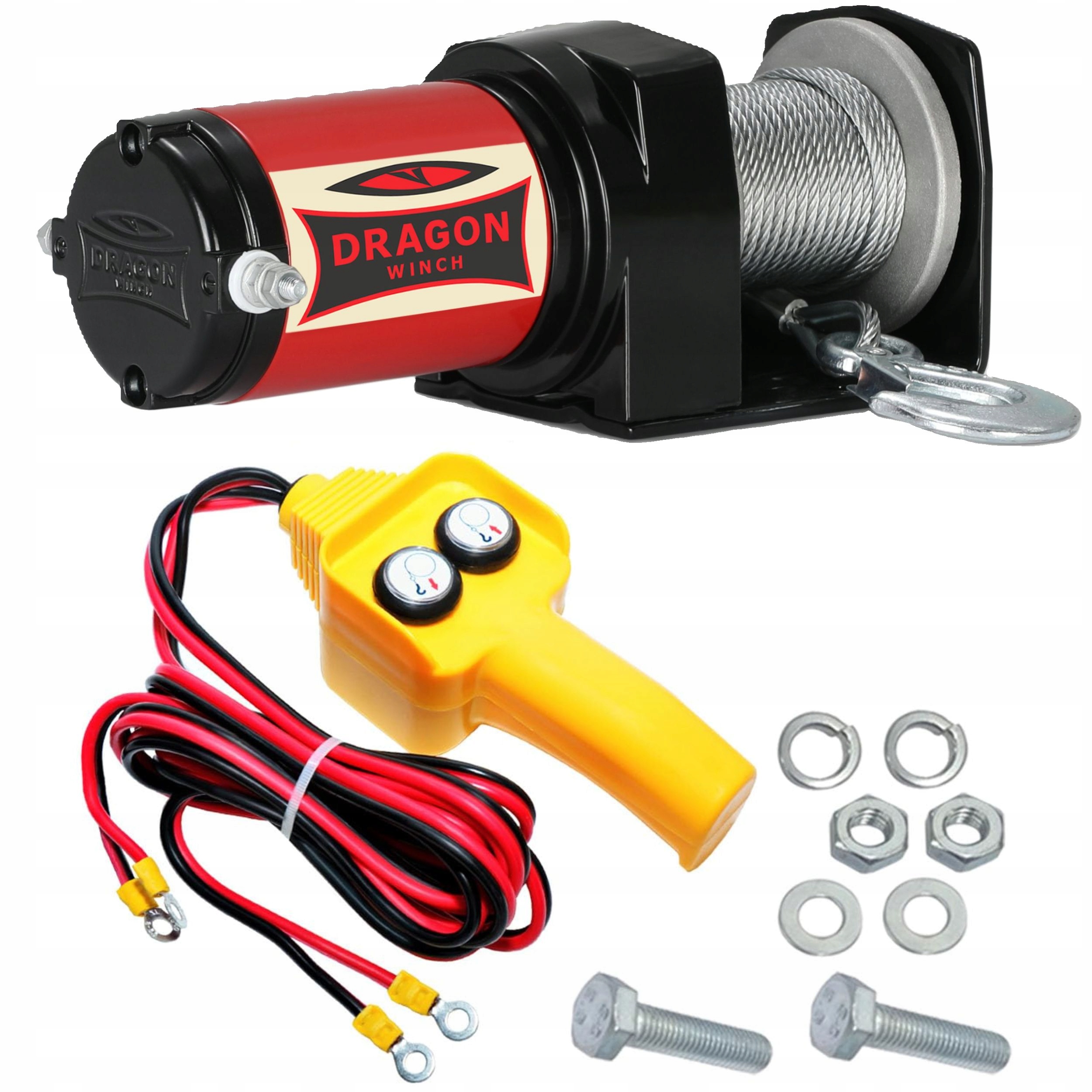Dragon Winch Vytahovač Dwm 2000 St 10 m 12 V II ocelový pro pluh Quada 0,9T