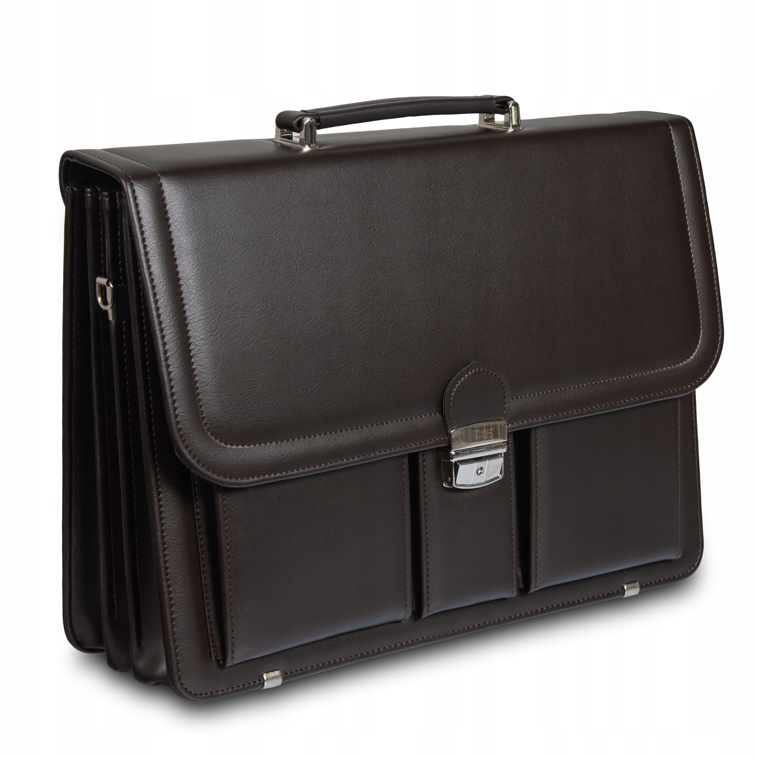 Teczka Aktówka męska duża skórzana T03 czekolada