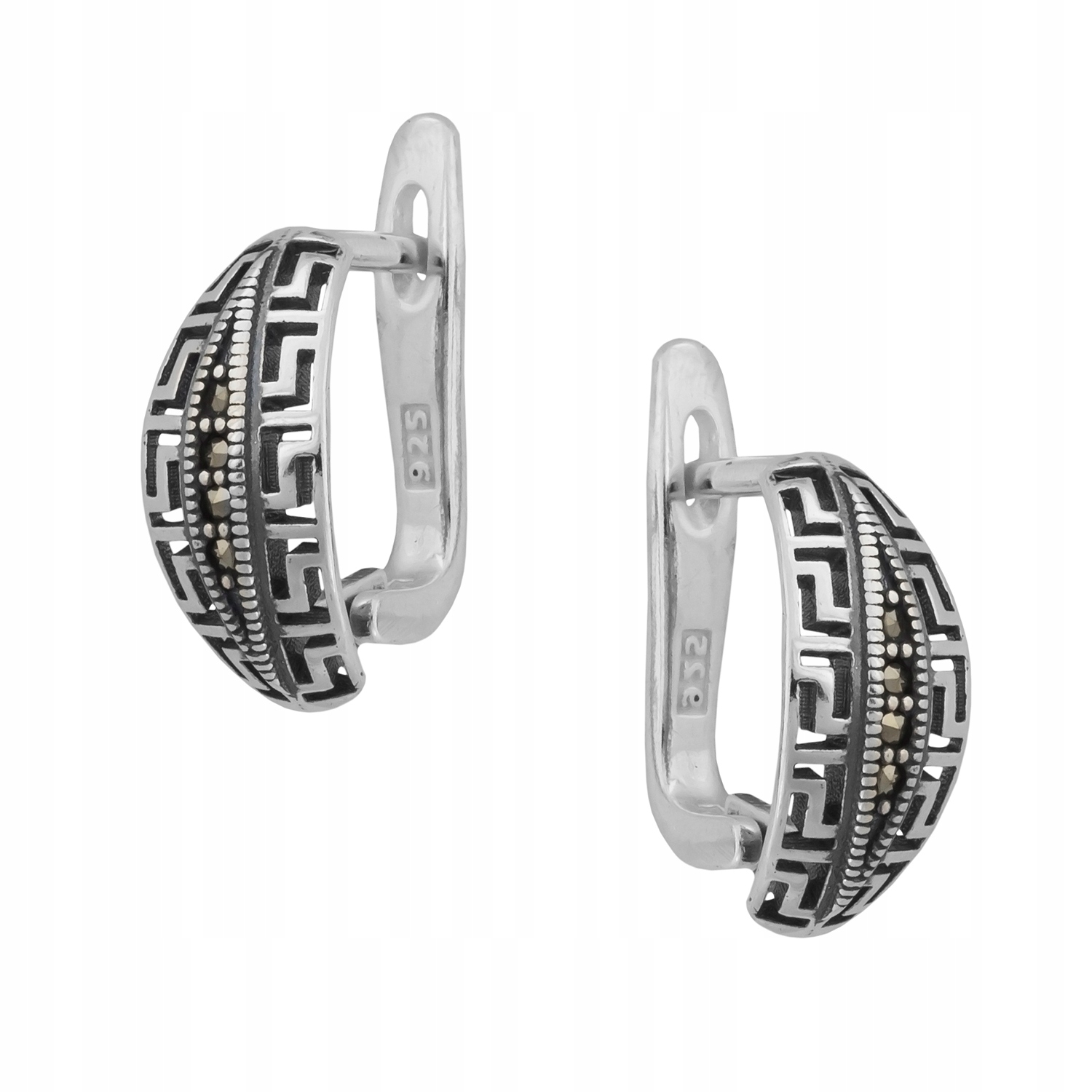 Náušnice stříbro pr.925 markýzy Meander