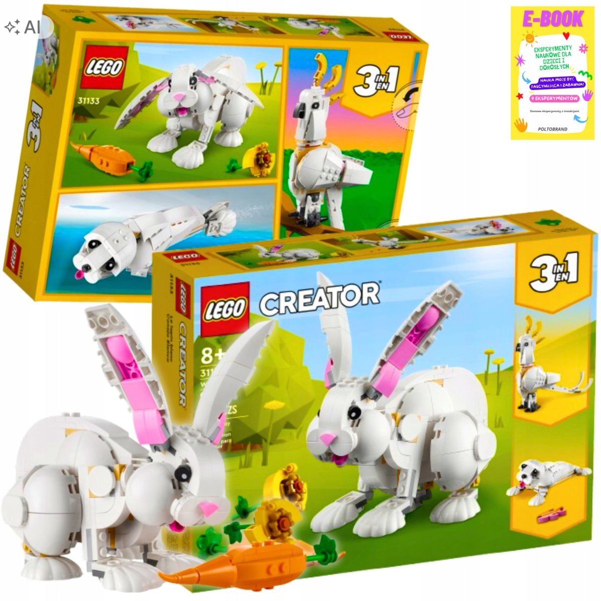 Lego Zwierzęta 3w1 Biały Królik Papuga Kakadu Dla Dziecka Ebook
