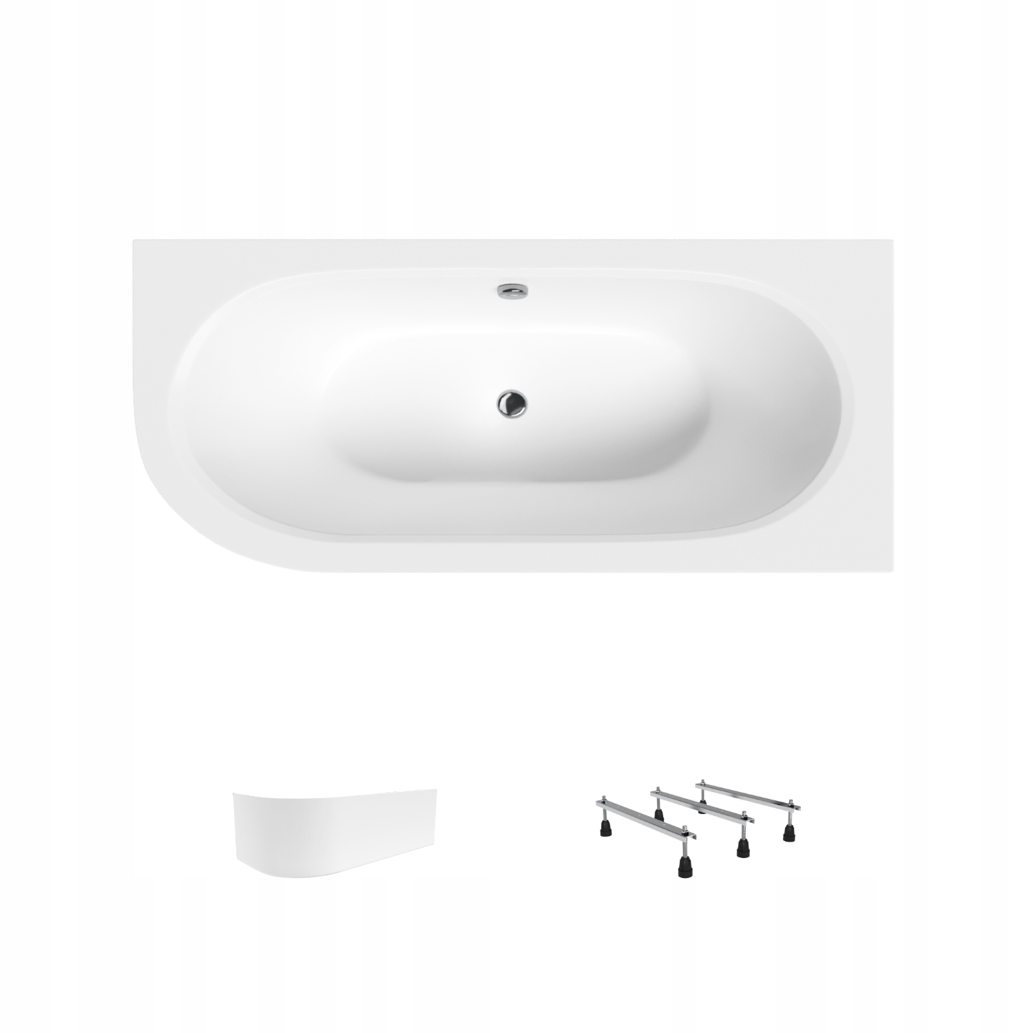 Wanna akrylowa Helmken Marbella Lux 180 x 80 Prawa Panel biały Nóżki