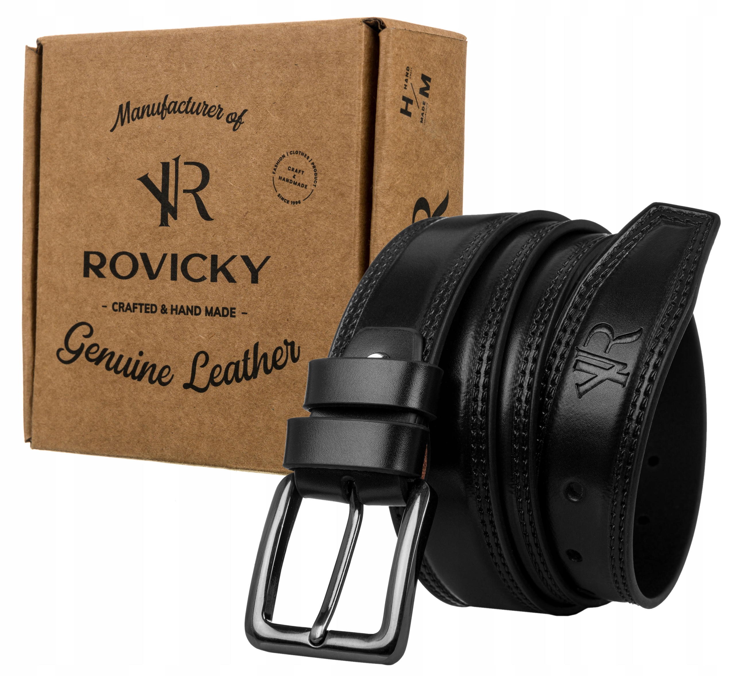 

Modny męski pasek prawdziwa skóra Rovicky
