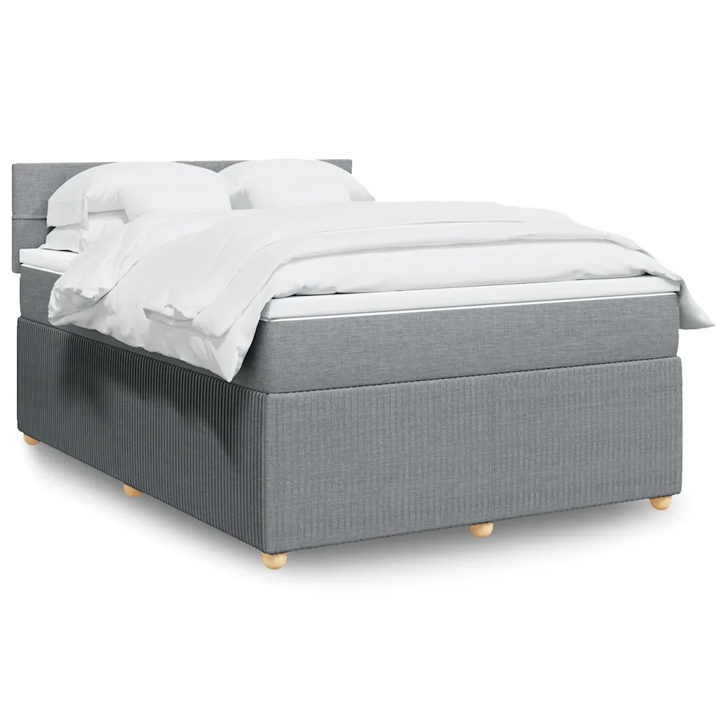 Box spring postel s matrací světle šedá 160 x 200 cm textil Šedá 3289807