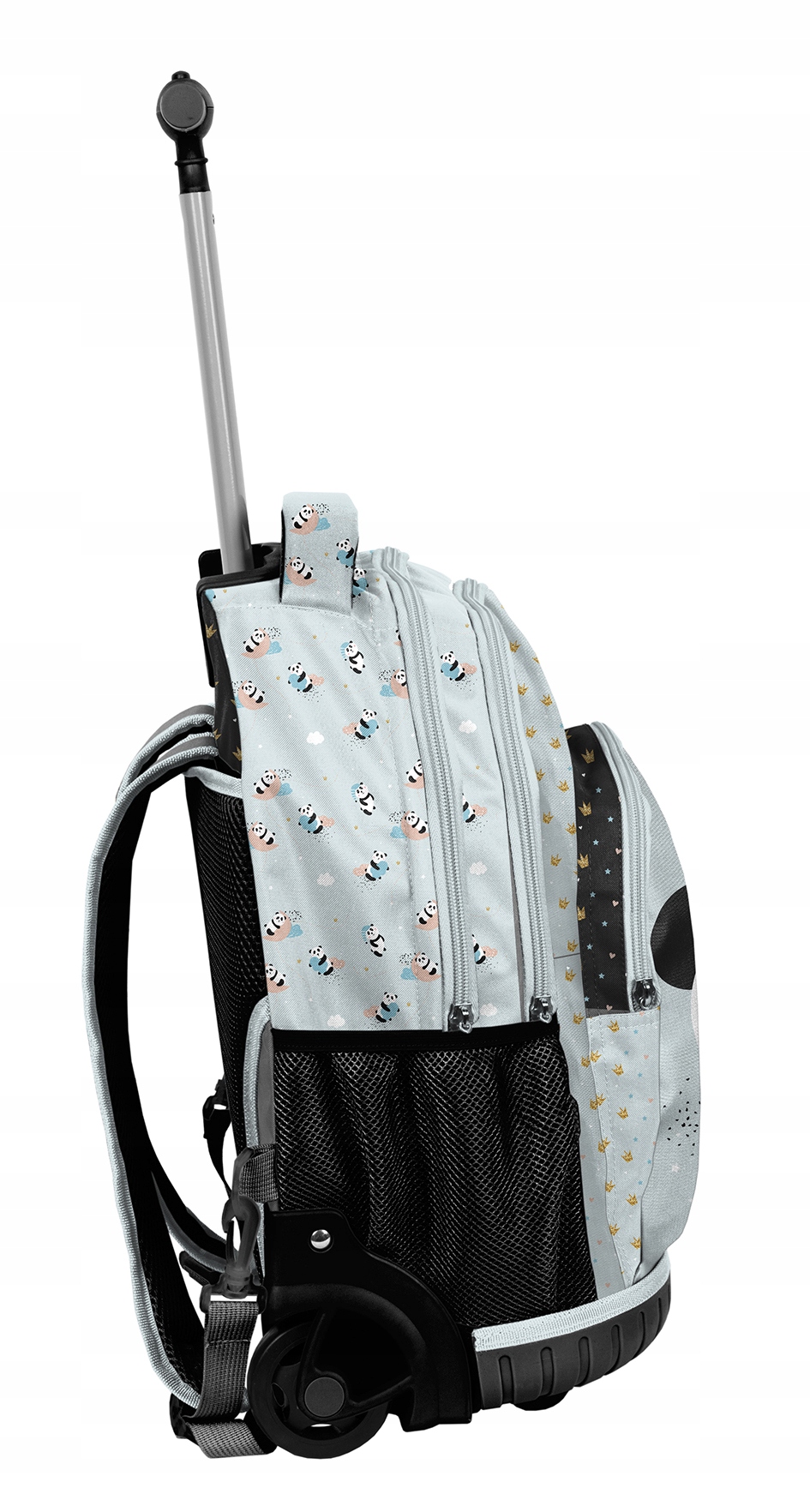 Шкільний рюкзак на колесах панда для дівчинки Багатокамерний тип
