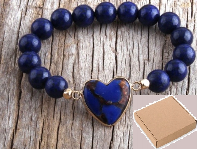 

Bransoletka kamień naturalny Lapis Lazuli Serce