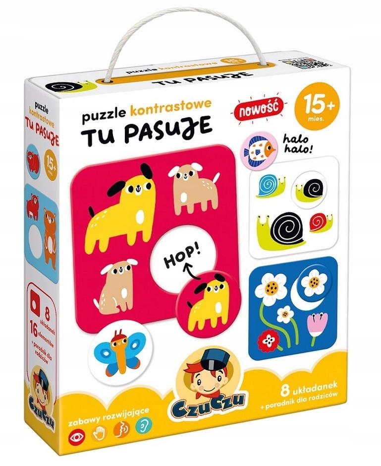 

Puzzle kontrastowe CzuCzu Tu pasuje 16 el.