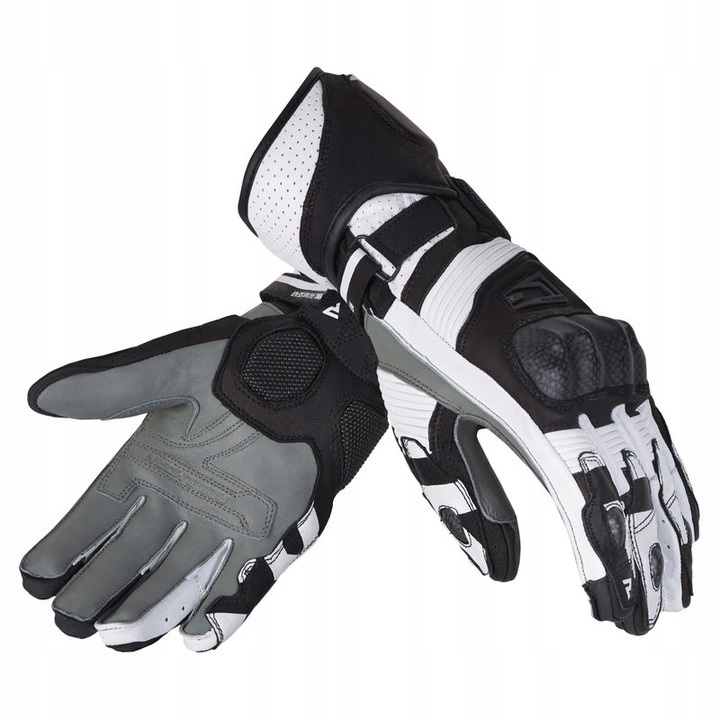 Kožené rukavice Rebelhorn Fighter White/Black Na Darček