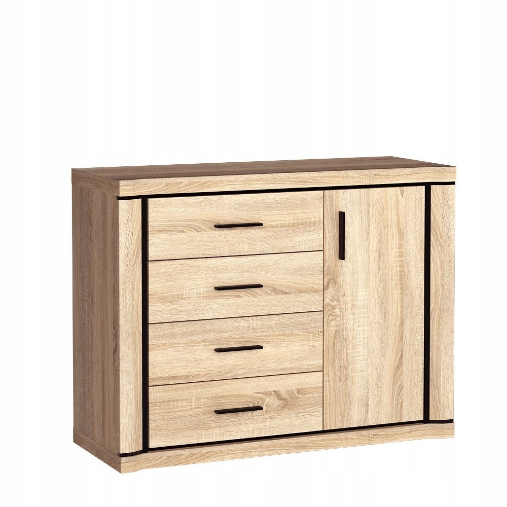 Komoda Malaga 117 cm do obývacího pokoje Ložnice Dub sonoma