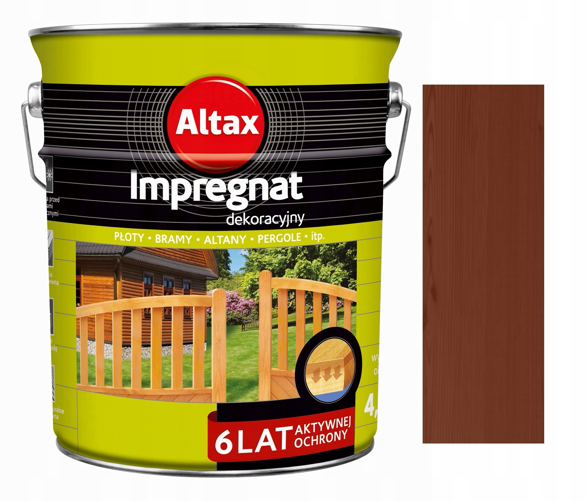 

Altax Impregnat Dekoracyjny Do Drewna Brąz 4.5L