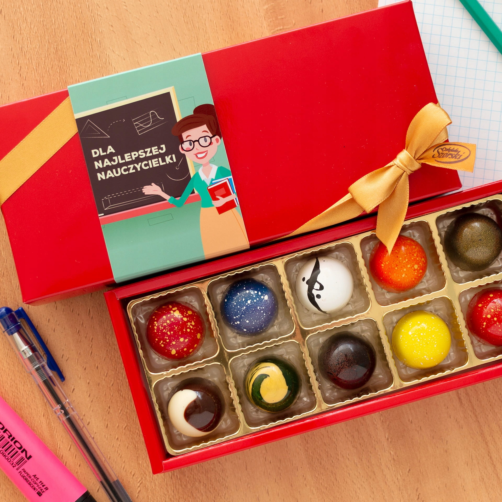 Bombonierka z okazji Dnia Nauczyciela 10 pralinek