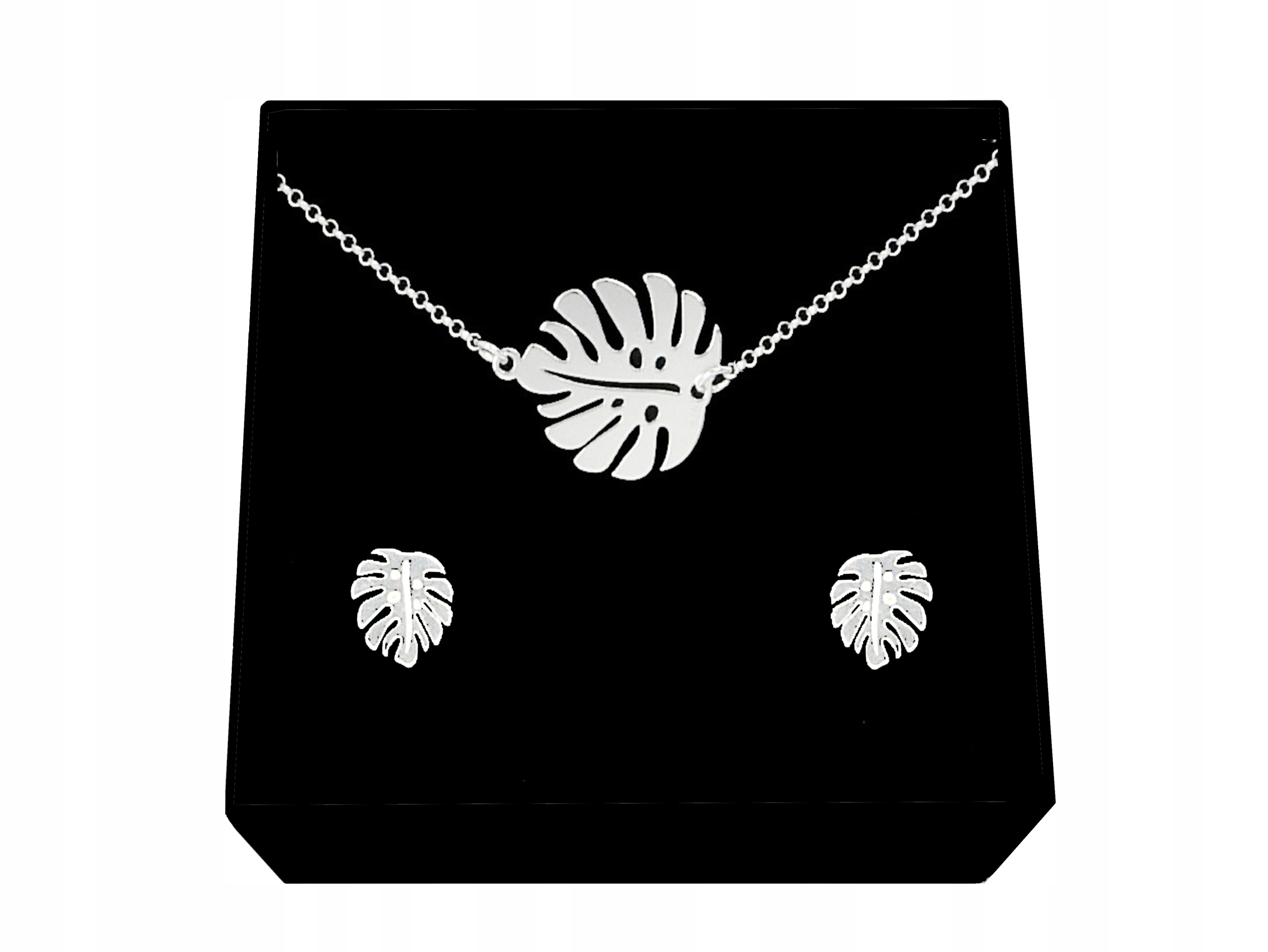 

Komplet Liść Monstery Monstera srebro 925