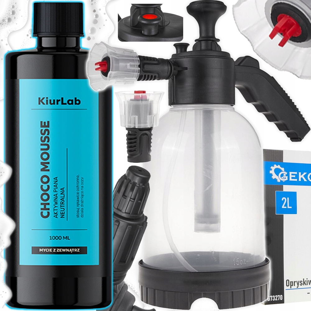Pianownica Ręczna 2L Aktywna Piana Do Mycia Auta Choco Mousse Kiurlab 1L