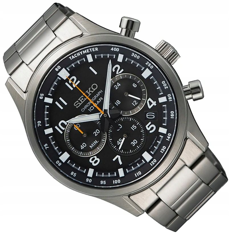 Zegarek Męski Seiko SSB447P1 Czarny Chrono Stalowy WR100 Szafir 43mm +box