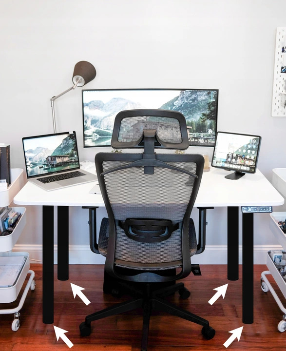 NOGi DO STOŁU BIURKA REGULACJA CZARNA 710MM 4 SZT Marka GTV