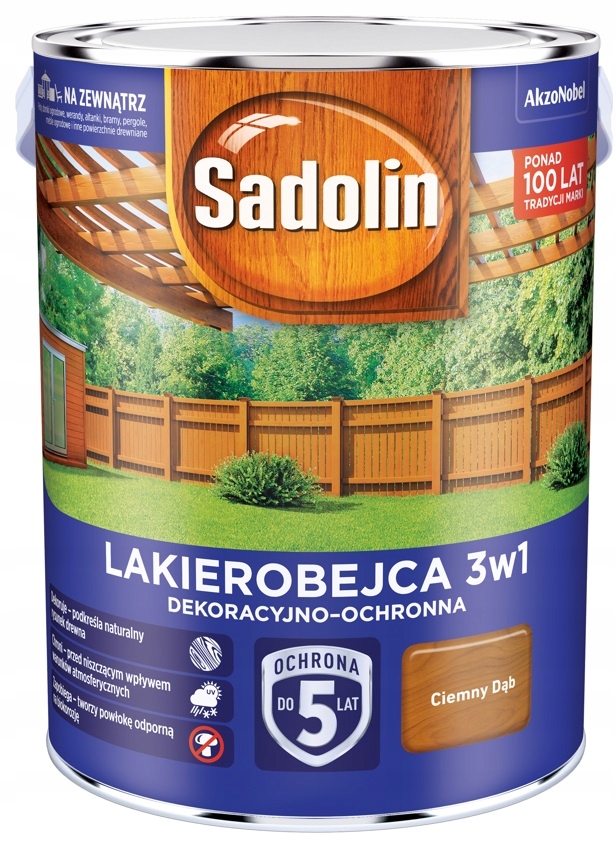 

Lakierobejca Sadolin 3w1, dąb ciemny, 5l