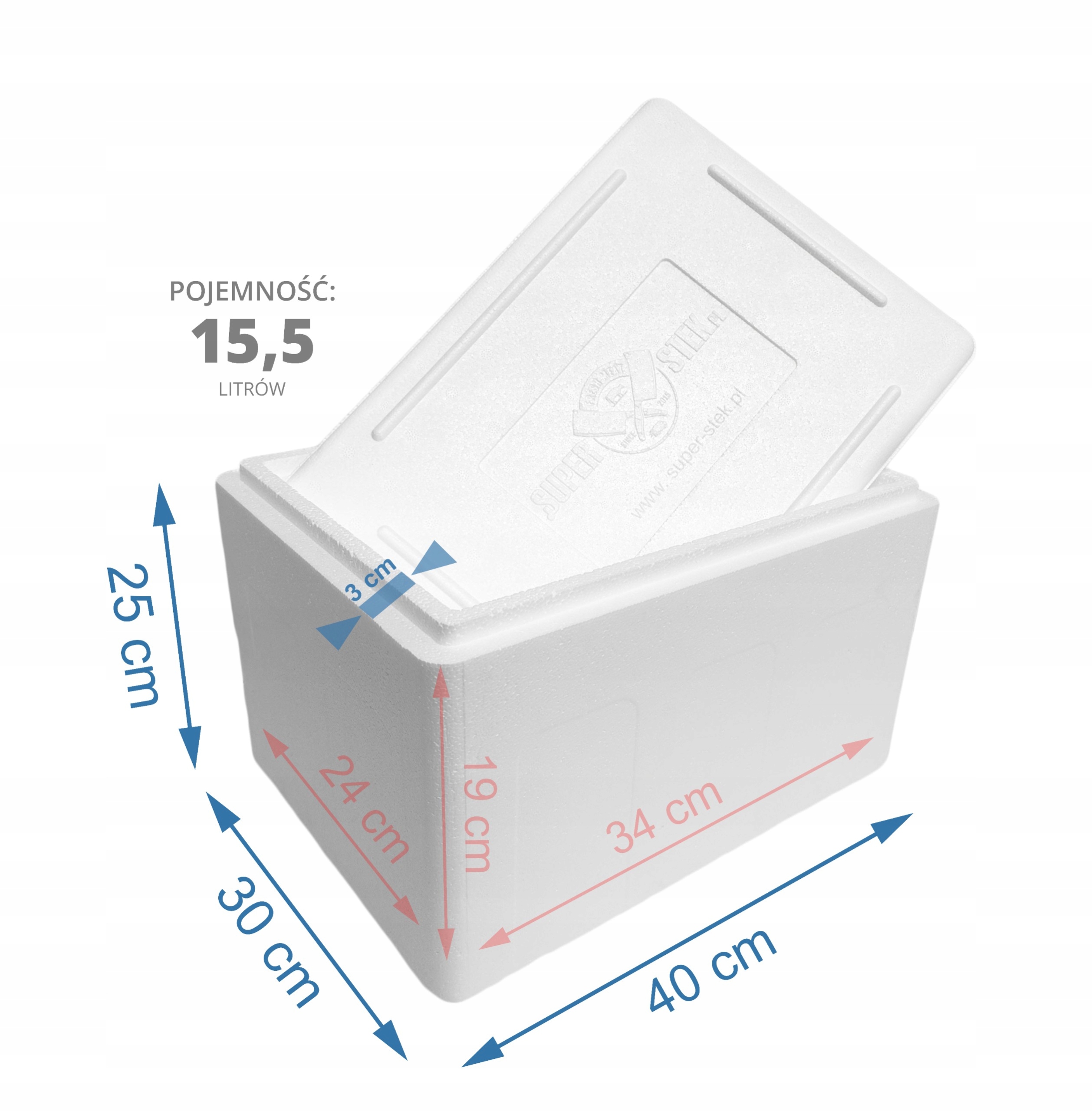 Termobox 15,5L pojemnik styropianowy LODÓWKA TERMO
