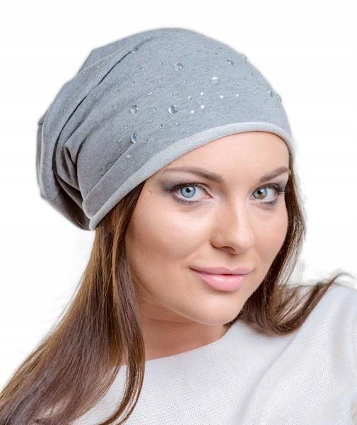 

Szara Czapka typu Beanie Smerfetka Bawełna