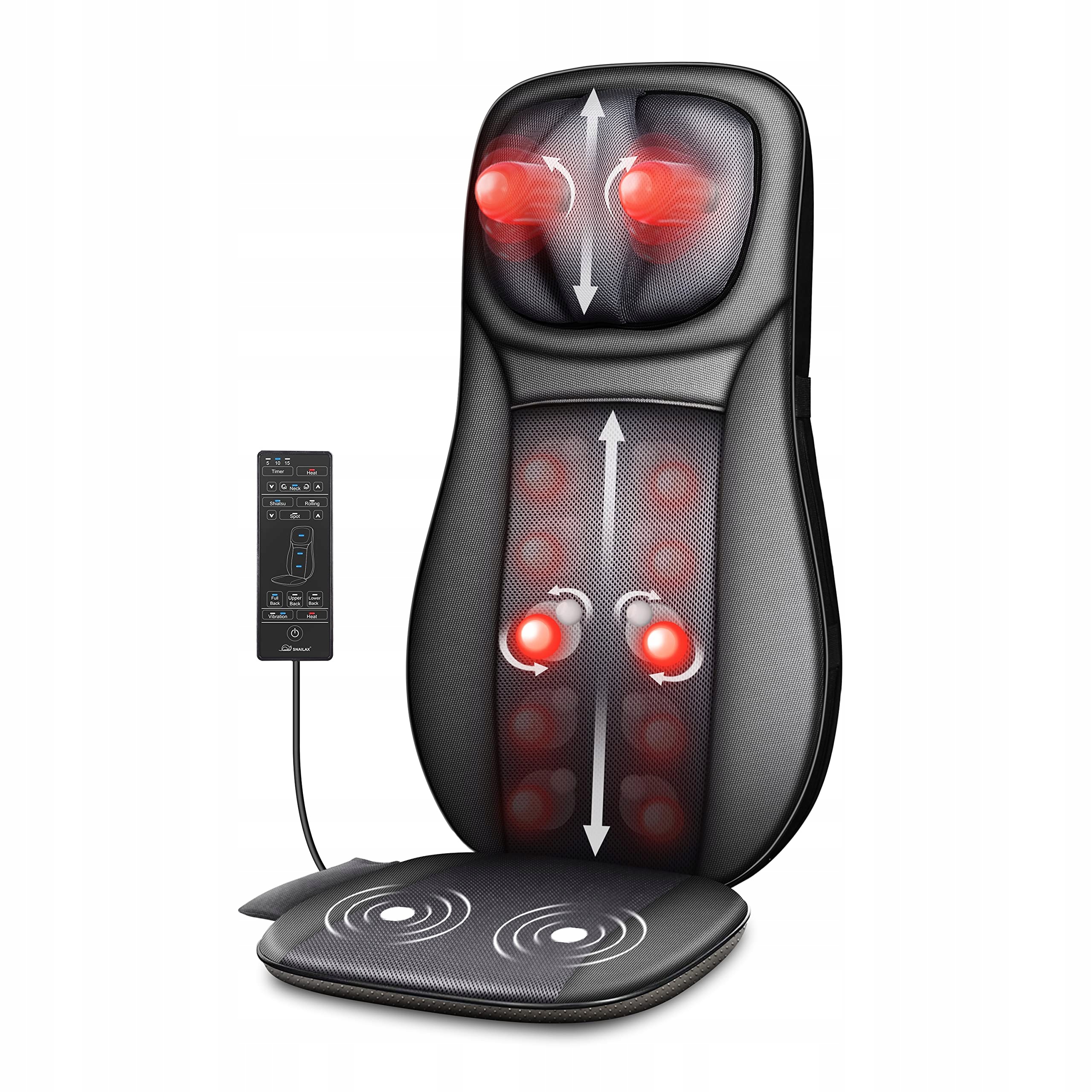 Mata masująca Snailax SL-233 Shiatsu z Ogrzewaniem 3 Strefy Masażu