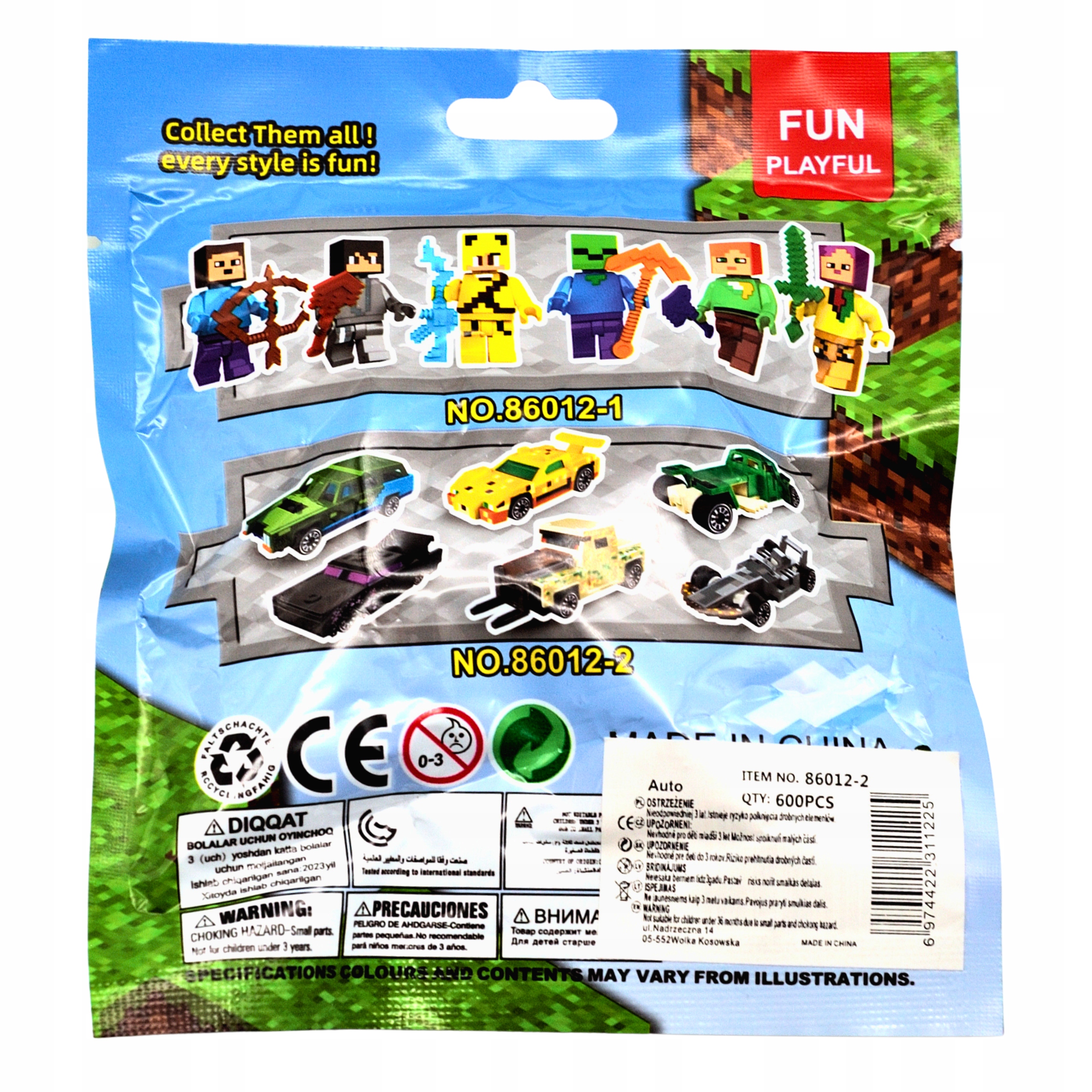 FIGURKI MINECRAFT SASZETKI ALUMINIOWE RESORAKI Skala 1:64