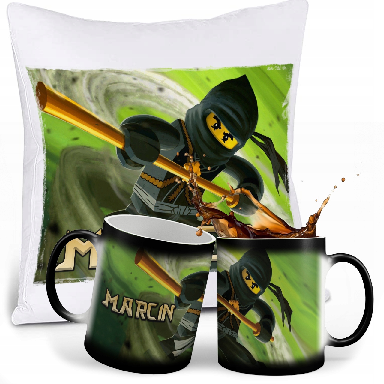 

Zestaw Lego Ninjago Magiczny Kubek Poduszka Imie