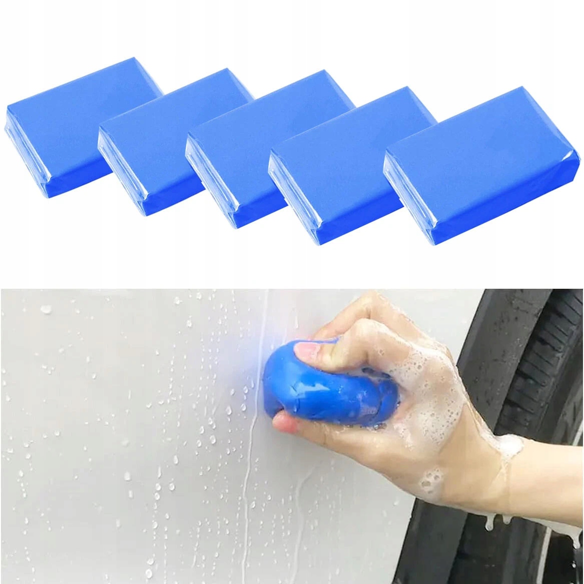 5X GLINKA ELASTYCZNA DO CZYSZCZENIA LAKIERU AUTA FELG SZYB DETAILING 100g