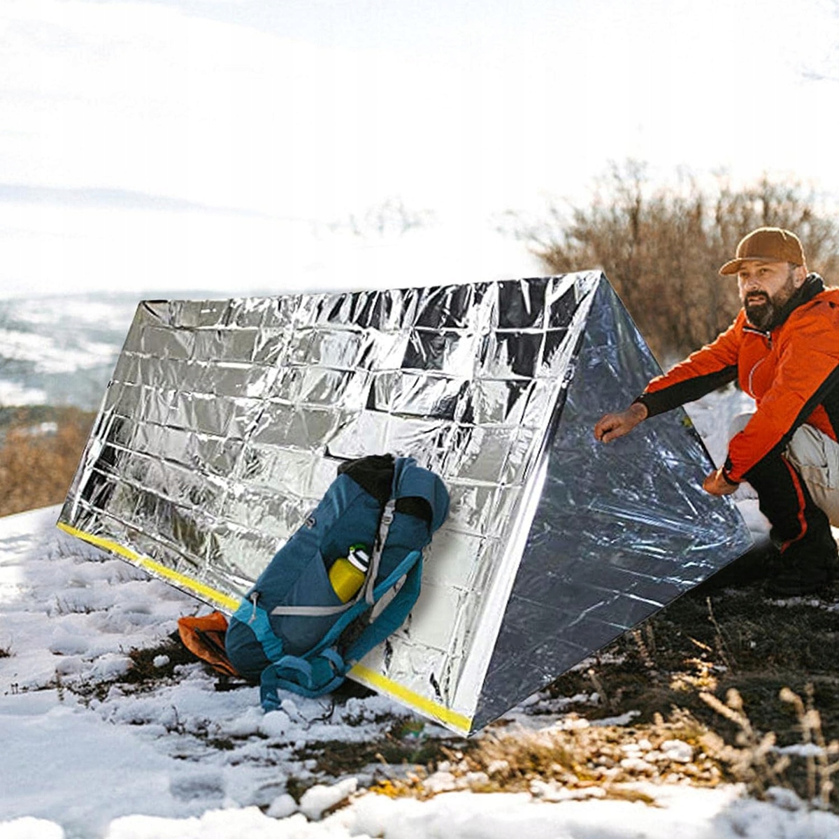 NAMIOT ŚPIWÓR KOC TERMICZNY RATUNKOWY FOLIA NRC Model TG70283