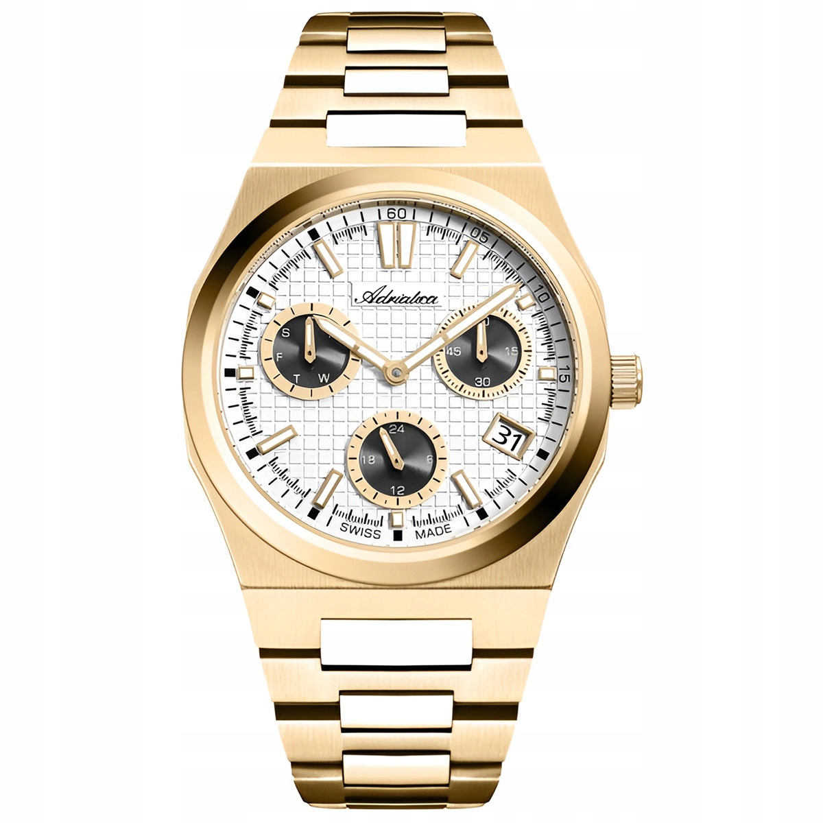 Pánské Hodinky Adriatica A8326.1113QF zlatý náramek