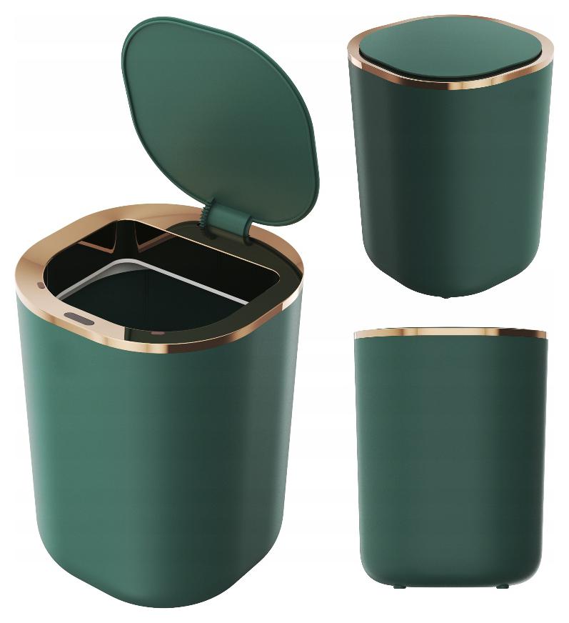 Odpadkový Koš Do Koupelny Na Toaletu Bezdotykový 12L Odpadkový Koš Zelený