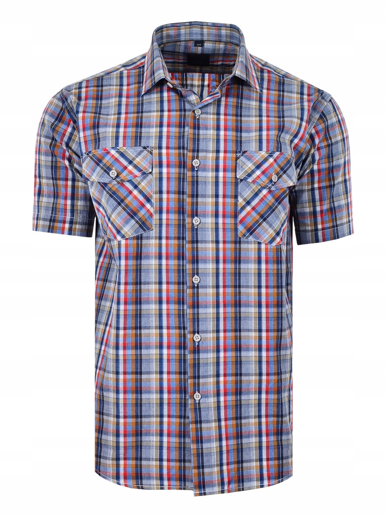 Košile Kostkovaná Červená Krátká Velká 52/53