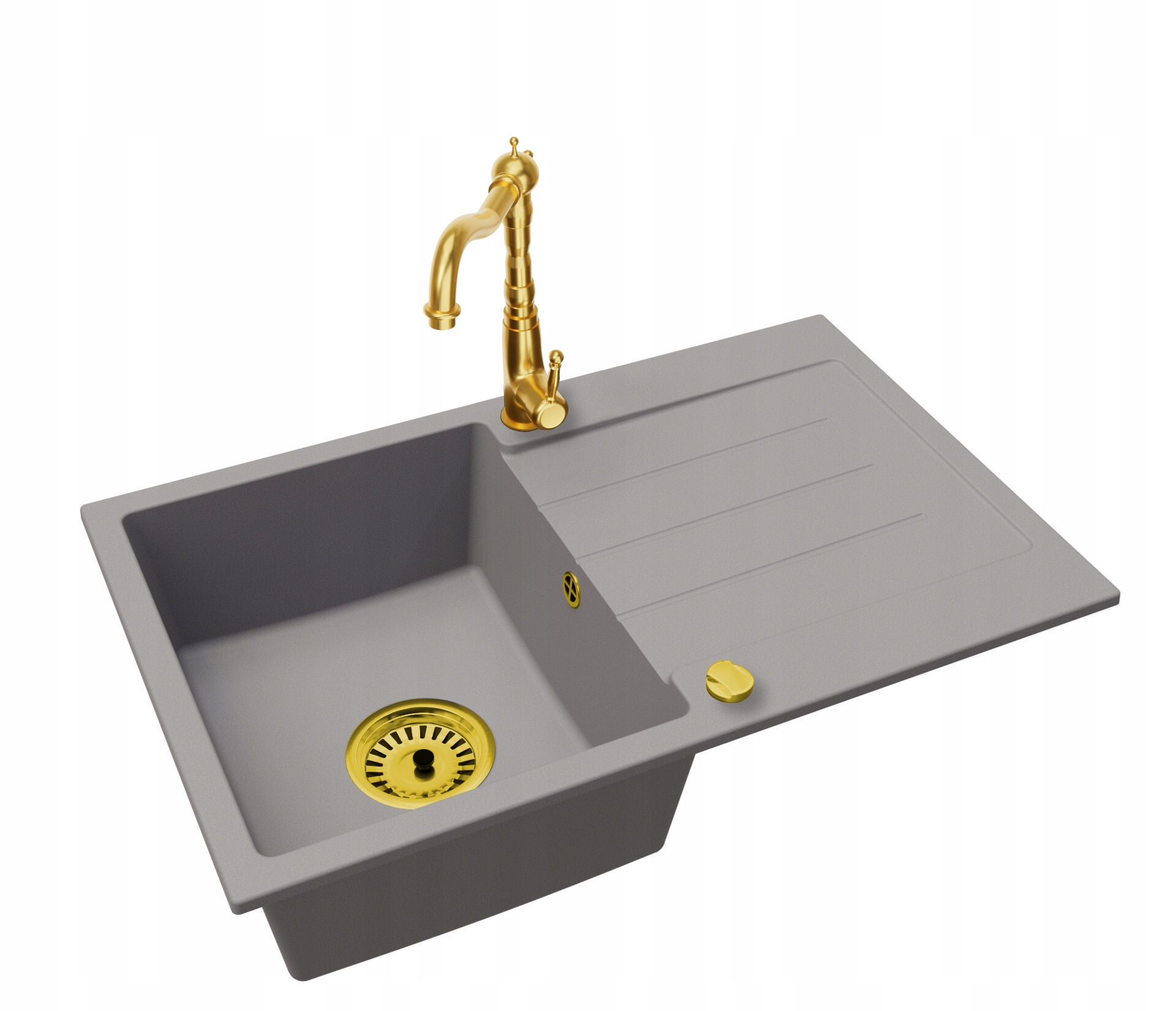 Kuchyňský Granitový Dřez Velký Jednokomorový S Odkapávačem, Baterie