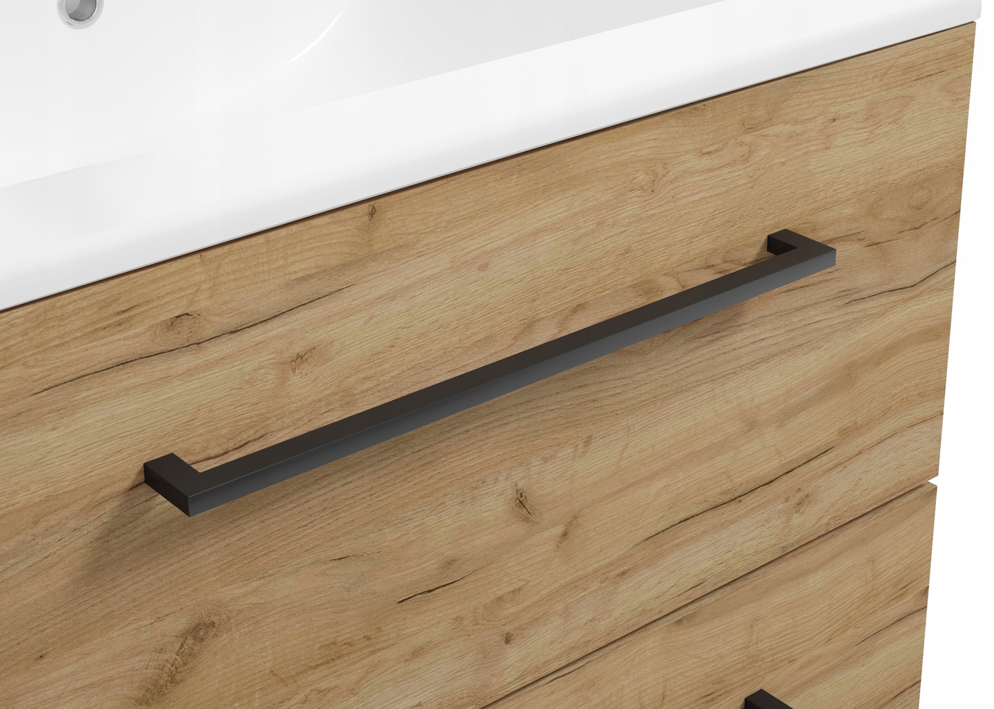 Szafka z umywalką 60 cm wisząca +bateria TERMOSTAT Kolor frontów dąb złoty