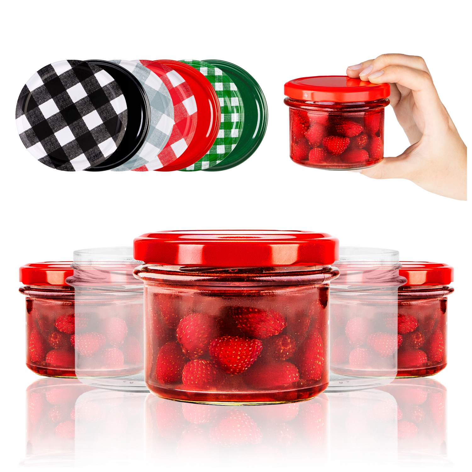 100 x Sklenice 235 ml Na Okurky Med Zavařeniny Džem Maso e-kniha Bonus