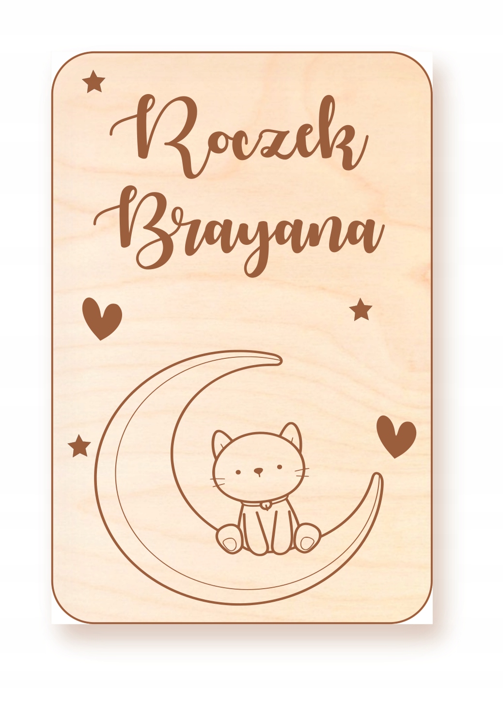 PREZENT NA ROCZEK PAMIĄTKA DREWNIANA KARTKA TABLICZKA DLA 2 3 LATKA GRAWER Marka inna