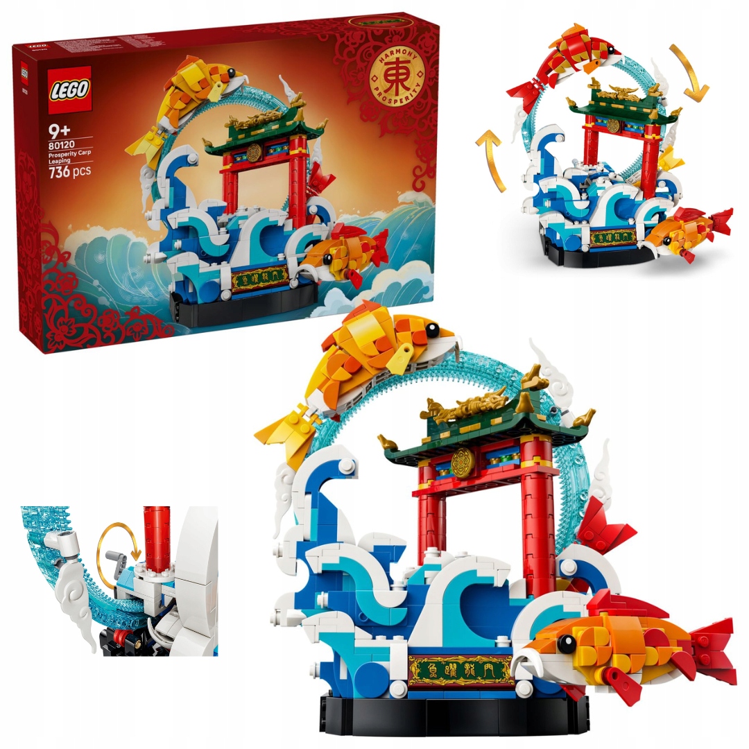 Lego 80120 Kapr skákající přes Dračí bránu čínské festivaly 736 ks.
