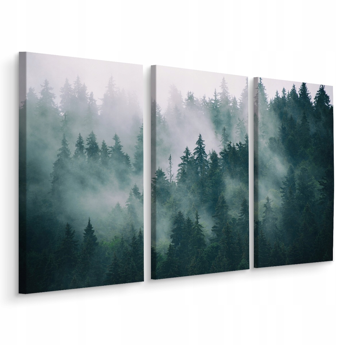 

Obraz Tryptyk Las Drzewa we Mgle Widok 3D 150x100