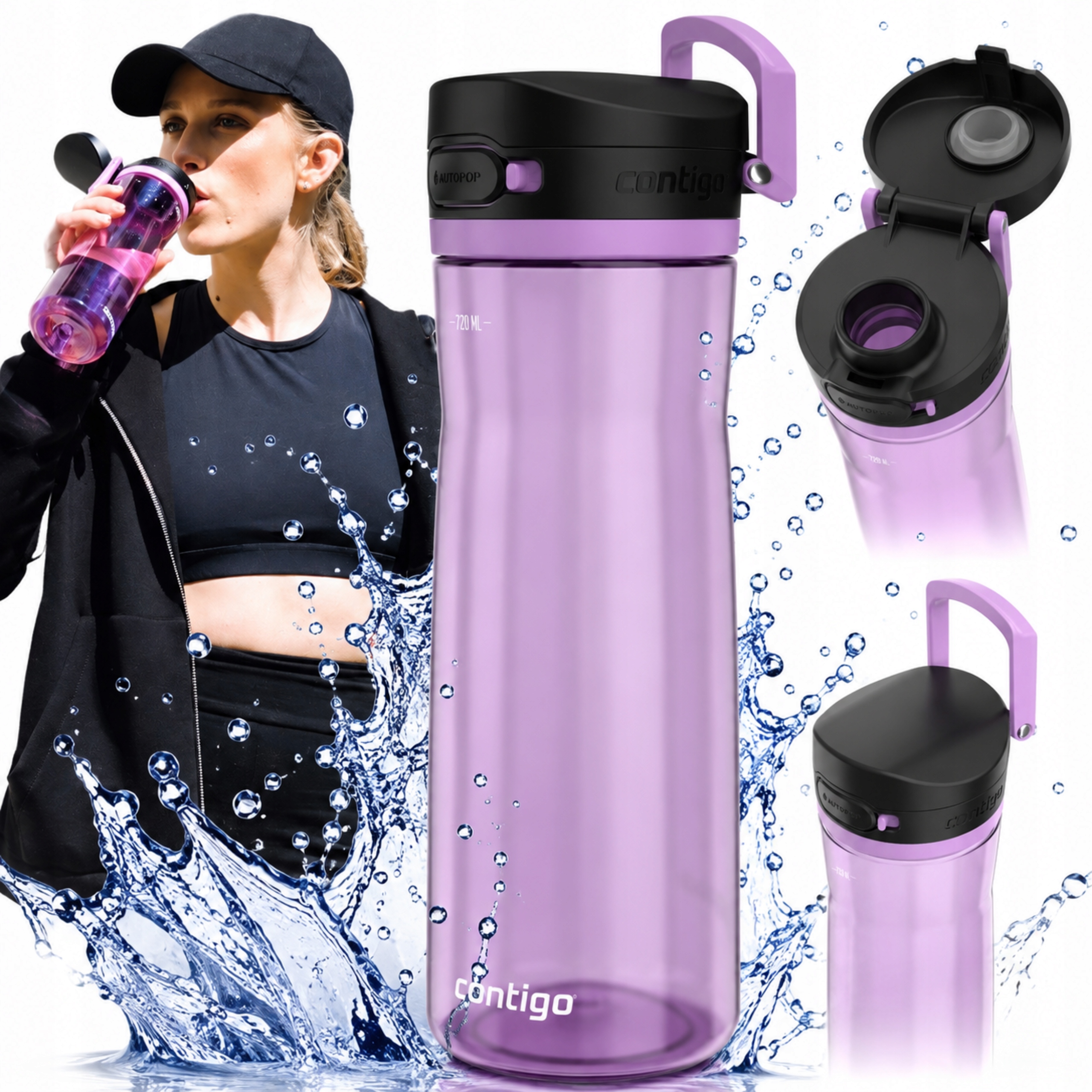 Butelka Na Wodę Bidon Sportowy Contigo Jackson 2.0 Szczelna Tritan 720ML