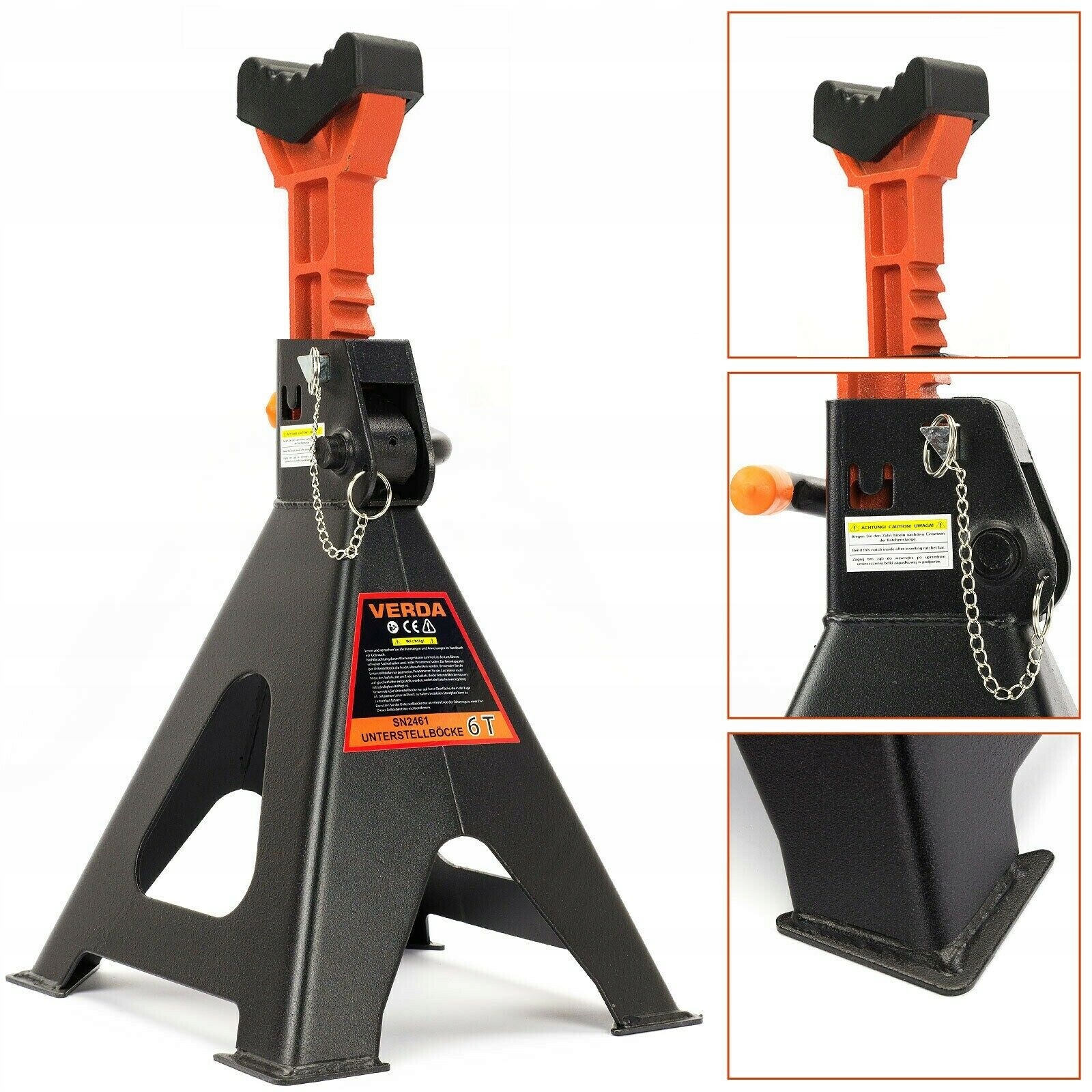 KOBYŁKI PODSTAWKI 6T PODPORY WARSZTATOWE SAMOCHODOWE Z BLOKADĄ 2szt. + GUMY EAN (GTIN) 5902143915102