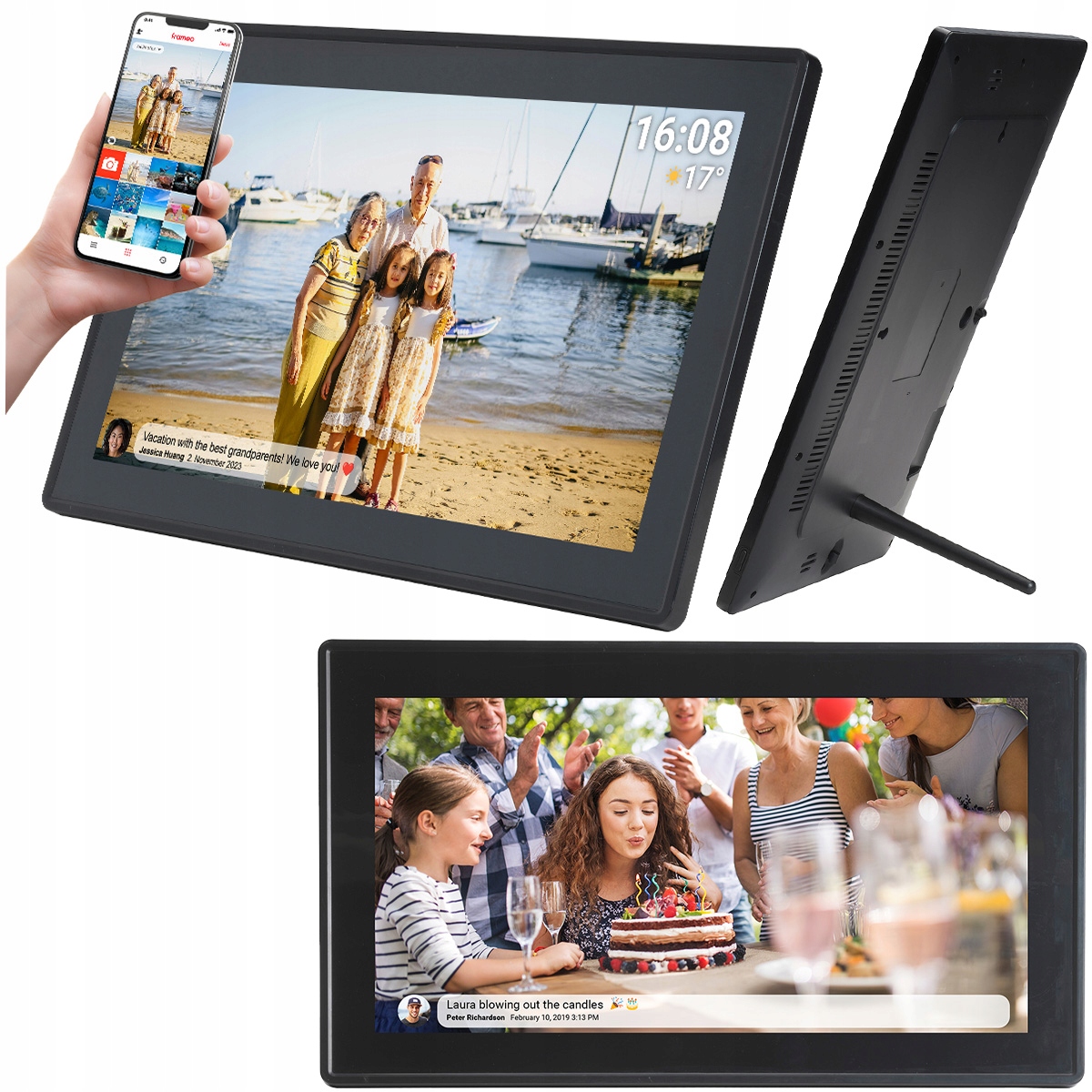 Fotorámeček Rámeček na fotografie Dotyková videa Ips Denver PFF-1515B