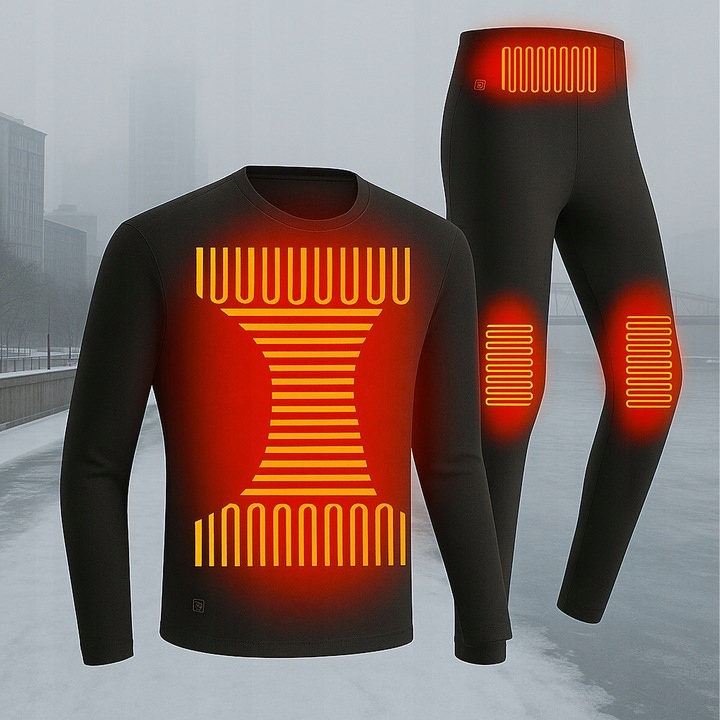 Termoaktivní spodní prádlo Vyhřívané Termální oblečení Komplet 4XL