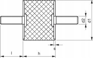 Wibroizolator Typ A 15X10 M4X10 60 ShA Marka inny
