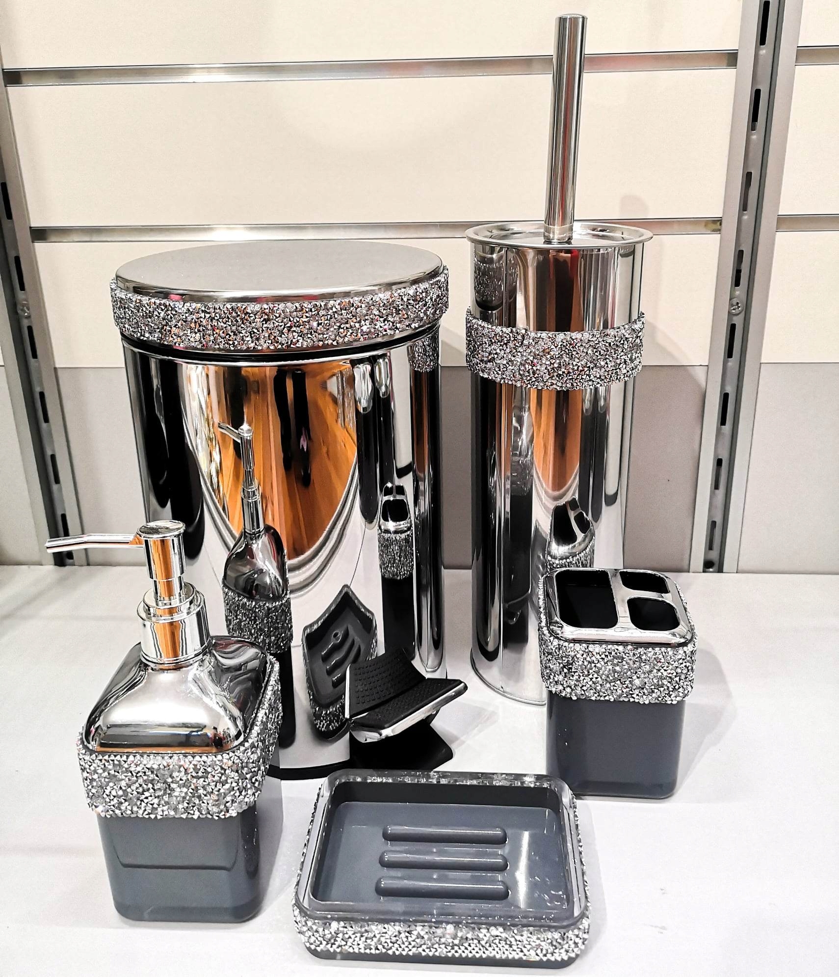 

Zestaw łazienkowy ze srebrnym pirytem glamour