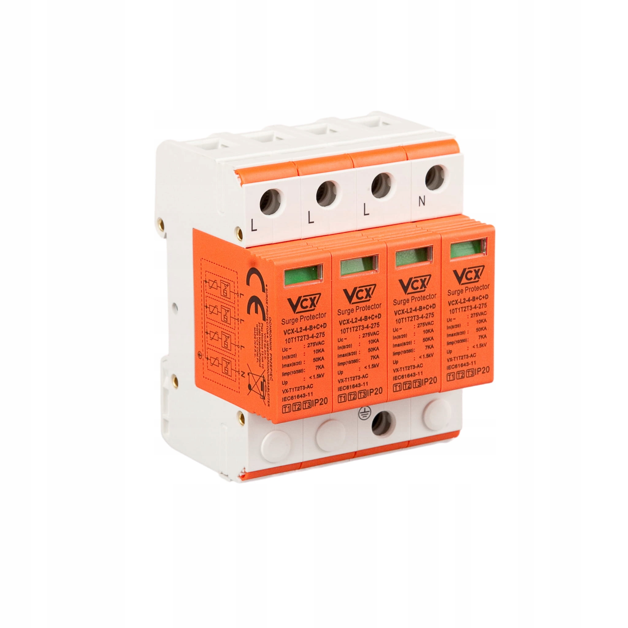 Omezovač přepětí třídy B+c+d (T1T2T3) 4P 7kA